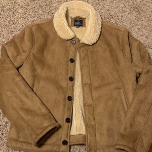 Mens J.Crew Suede & Sherpa Jacket